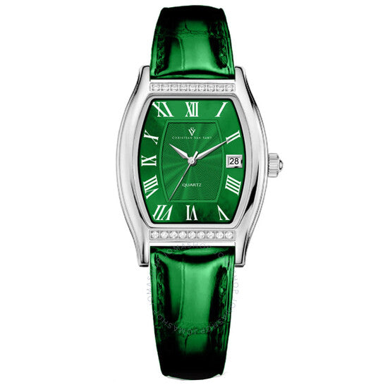 ساعة جيما كوارتز نسائية بمينا أخضر من كريستيان فان سانت