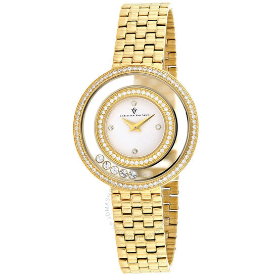 ساعة كريستيان فان سانت جرايسيوز كوارتز نسائية بمينا بيضاء