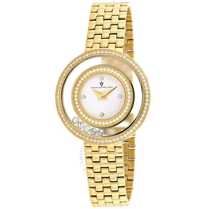 ساعة كريستيان فان سانت جرايسيوز كوارتز نسائية بمينا بيضاء