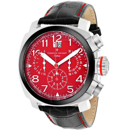 Christian Van Sant, Grand Python Chronograph Quartz Red Dial Men's Watch