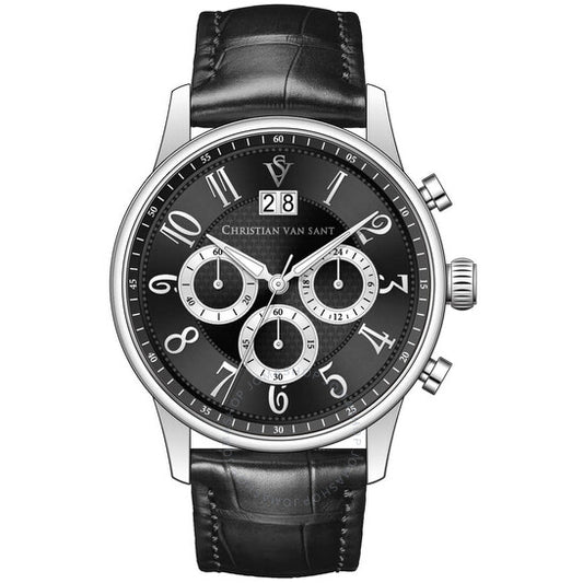Christian Van Sant, Heritage Chronograph Quartz Black Dial Men's Watch