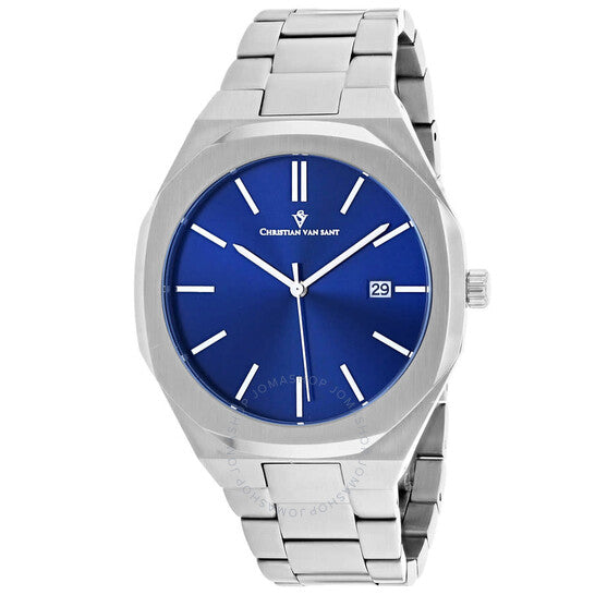 Christian Van Sant, Octavius Slim Quartz Blue Dial Men's Watch
