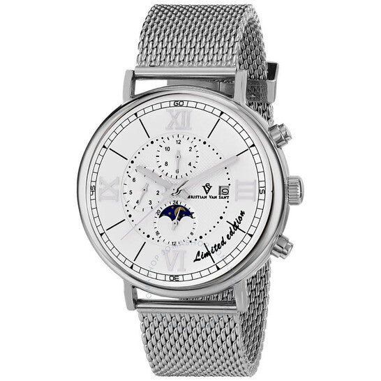 Christian Van Sant, Somptueuse LTD Chronograph Automatic White Dial Men's Watch