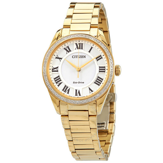Citizen, Arezzo Diamond White Dial Ladies Watch