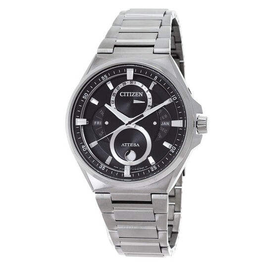 ساعة سيتيزن أتيسا مون فيز للرجال بمينا أسود