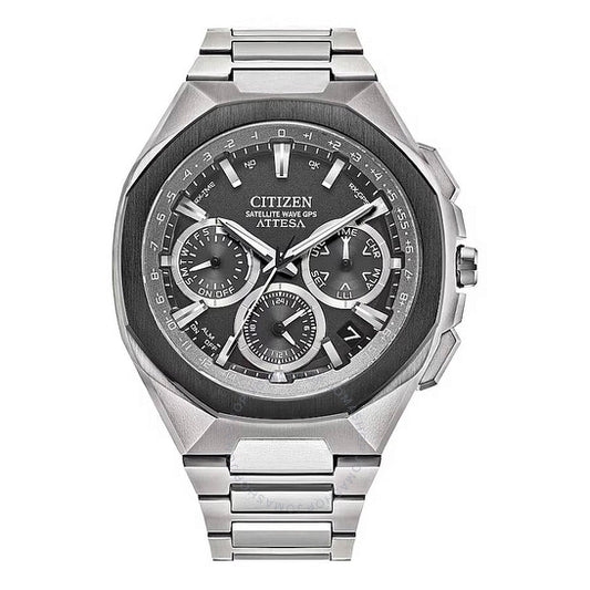 Citizen, Attesa Perpetual Alarm World Time Grey Dial Men's Watch