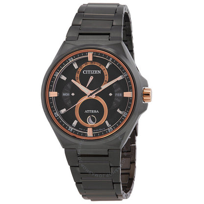 Citizen, Attesa Quartz Moon Phase Black Dial Men's Watch