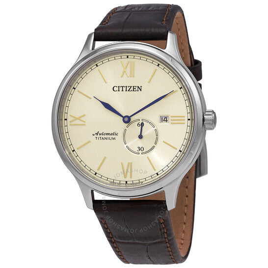 Citizen, Automatic Champagne Dial Brown Leather Men's Watch