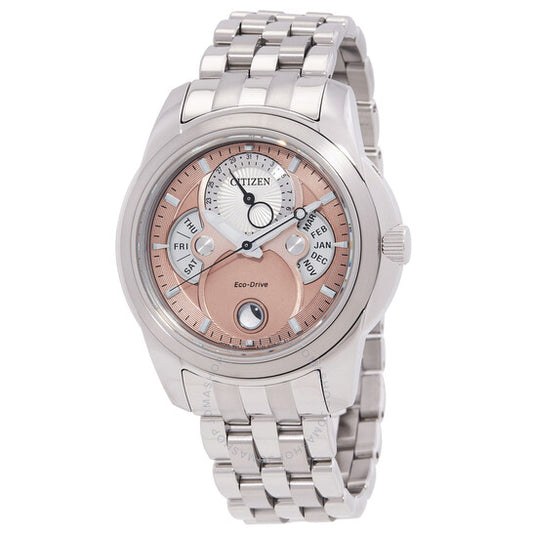 ساعة Citizen Calendrier Moon Phase Eco-Drive Salmon Dial