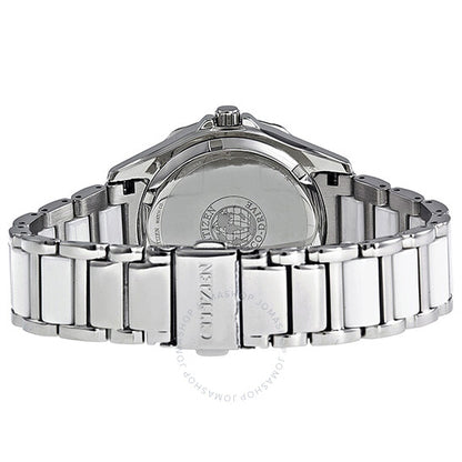 ساعة سيتيزن إيكو درايف سيراميك للسيدات بمينا أبيض من الألماس