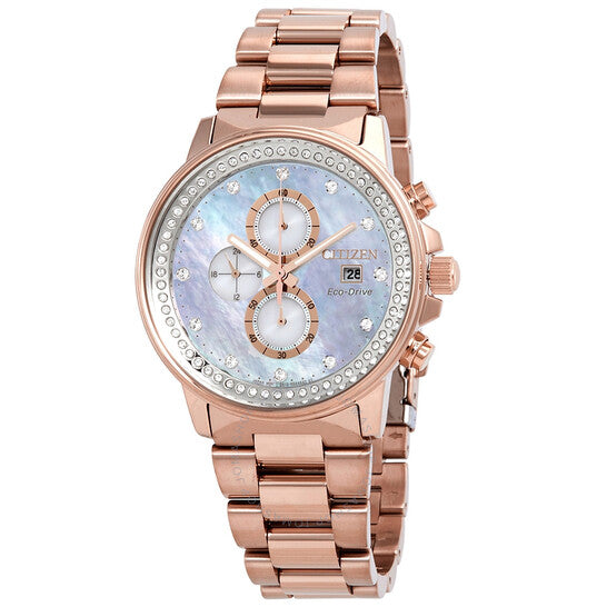 Citizen, Chandler Chronograph Eco-Drive Mother of Pearl Diamond Watch
