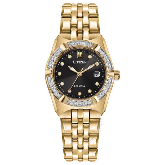 Citizen, Corso Diamond Black Dial Ladies Watch