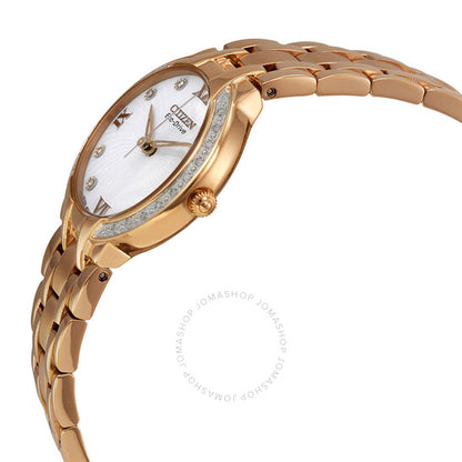 ساعة سيتيزن إيكو درايف بيلا للسيدات باللون الذهبي ومرصعة بالألماس