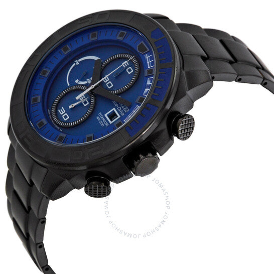 Citizen, Eco Drive Blue Dial Black Titanium Men's Watch