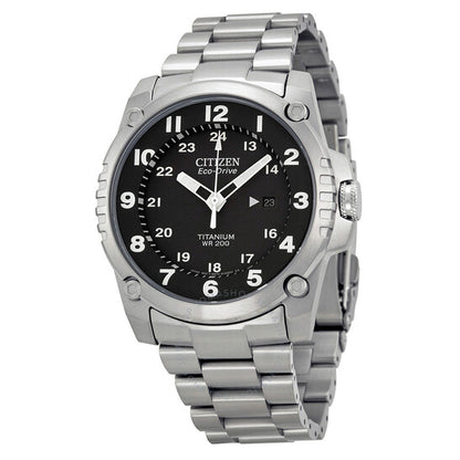 Citizen, Eco Drive STX43 Black Dial Titanium Men's Watch