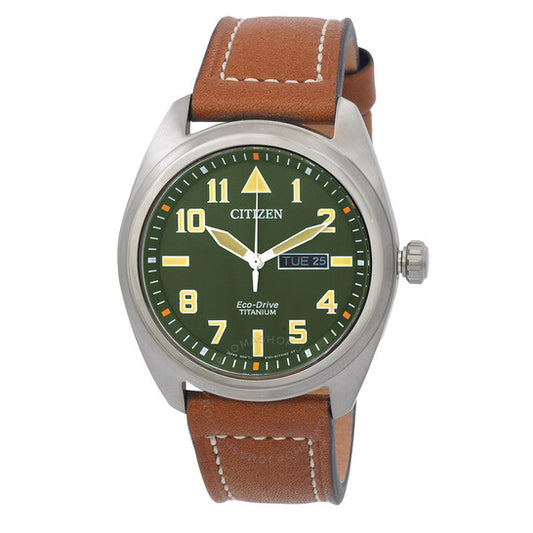 Citizen, Eco-Drive Avion Super Titanium Green Dial Men's Watch