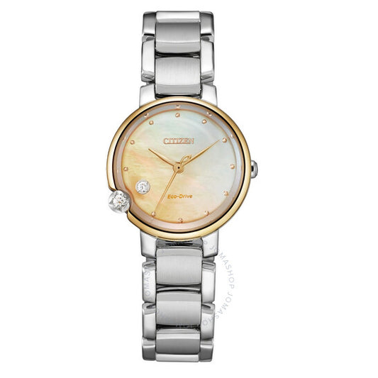 Citizen, Eco-Drive Beige Mother of Pearl Dial Two-tone Ladies Watch