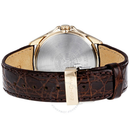 Citizen, Eco-drive Black Dial Brown Leather Men Watch