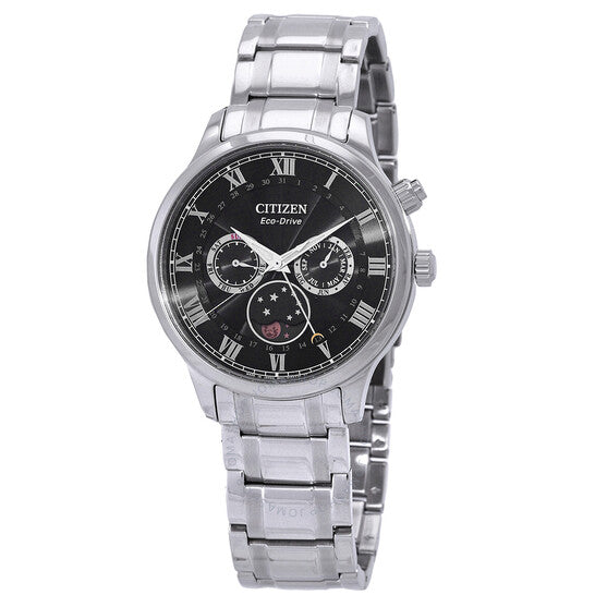 Citizen, Eco-Drive Black Dial Moon Phase Men's Watch