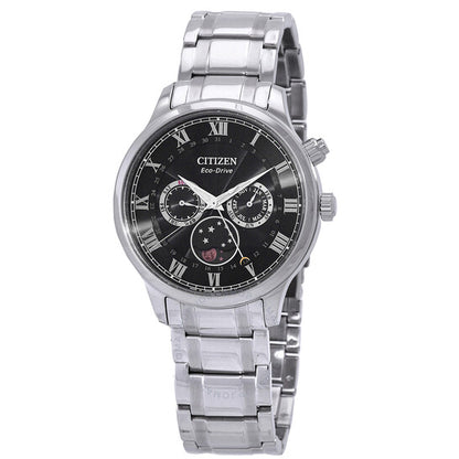 Citizen, Eco-Drive Black Dial Moon Phase Men's Watch