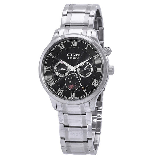 Citizen, Eco-Drive Black Dial Moon Phase Men's Watch