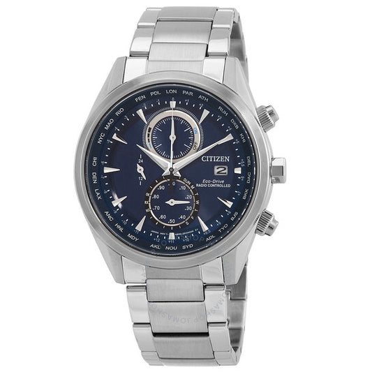 Citizen, Eco-Drive Perpetual Alarm World Time Chronograph GMT Blue Dial Men's Watch