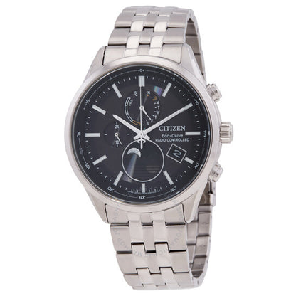Citizen, Eco-Drive Radio-Controlled Moon Phase Black Dial Men's Watch