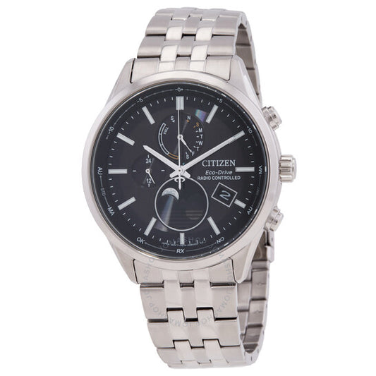 Citizen, Eco-Drive Radio-Controlled Moon Phase Black Dial Men's Watch