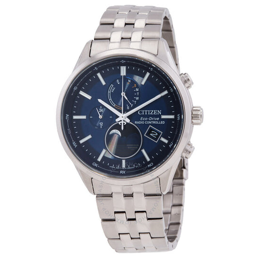 Citizen, Eco-Drive Radio-Controlled Moon Phase Blue Dial Men's Watch