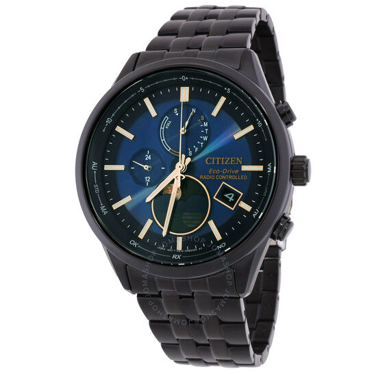 Citizen, Eco-Drive Radio-Controlled Moon Phase Blue Dial Men's Watch