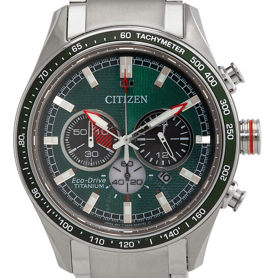 Citizen, Eco-Drive Super Titanium Chronograph Green Dial Men's Watch