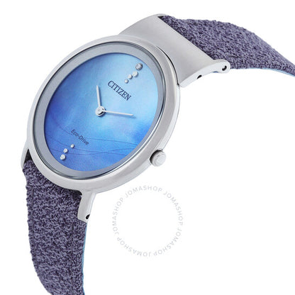 ساعة سيتيزن إل إيكو-درايف للسيدات بمينا أزرق