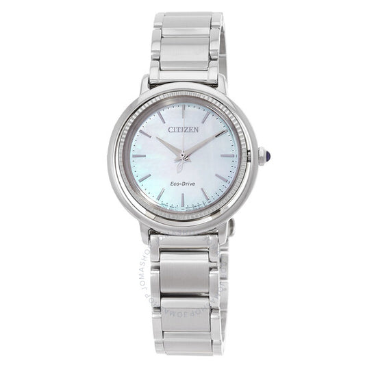 ساعة سيتيزن إل إيكو-درايف للسيدات بمينا من عرق اللؤلؤ الأزرق