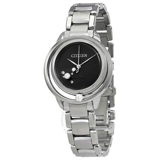 Citizen, L Sunrise Solitare Black Diamond Dial Ladies Watch
