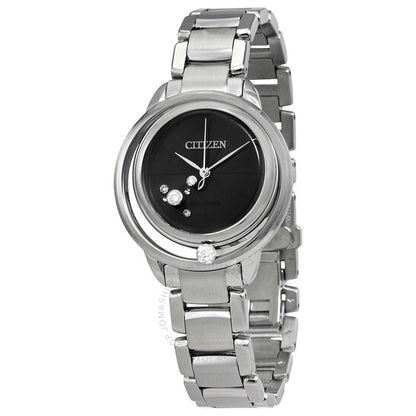 Citizen, L Sunrise Solitare Black Diamond Dial Ladies Watch