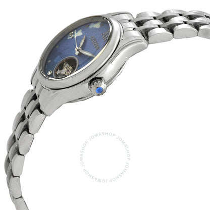 ساعة سيتيزن لونا أوتوماتيكية للسيدات بمينا أزرق