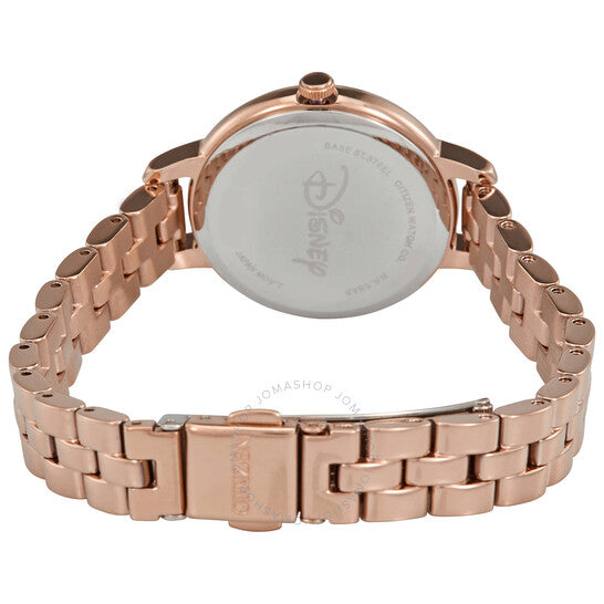 ساعة سيتيزن ميني ماوس للسيدات بمينا فضية مرصعة بالألماس