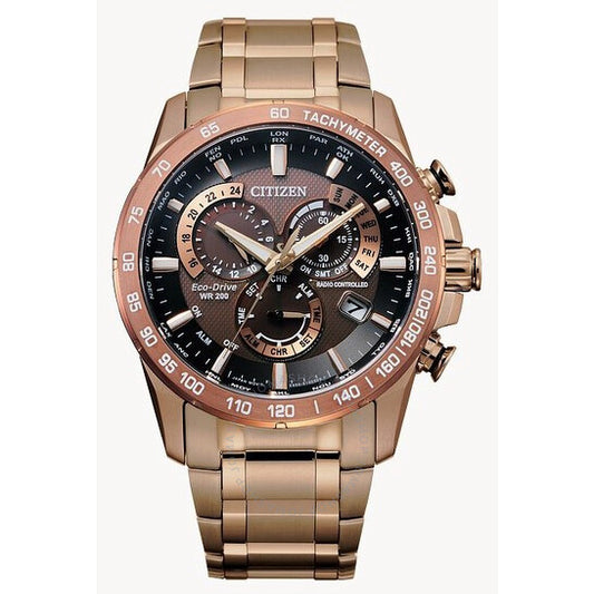 Citizen, PCAT Perpetual Alarm World Time Chronograph Brown Dial Men's Watch