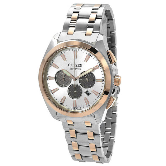 Citizen, Peyten Chronograph Eco-Drive Silver Dial Two-Tone Men's Watch