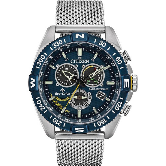 Citizen, Promaster Navihawk Perpetual Alarm World Time Chronograph Blue Dial Men's Watch