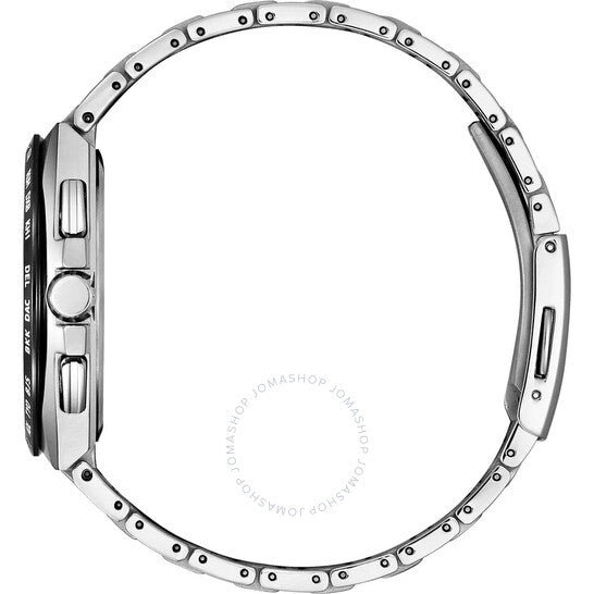 ساعة سيتيزن كرونوغراف للرجال بقرص أزرق وتحكم لاسلكي