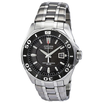 Citizen, Signature Eco-Drive Black Dial Stainless Steel Men's Watch