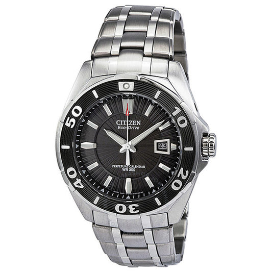 Citizen, Signature Eco-Drive Black Dial Stainless Steel Men's Watch