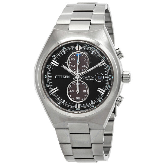 Citizen, Super Titanium Chronograph Eco-Drive Black Dial Men's Watch