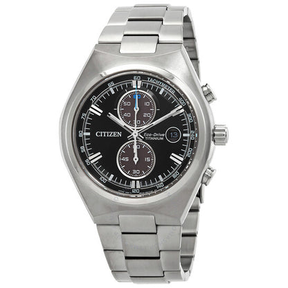 Citizen, Super Titanium Chronograph Eco-Drive Black Dial Men's Watch