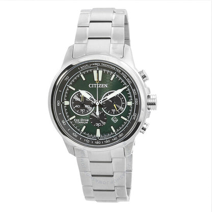 Citizen, Super Titanium Chronograph Eco-Drive Green Dial Men's Watch