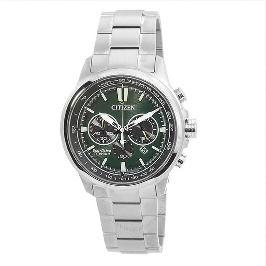 Citizen, Super Titanium Chronograph Eco-Drive Green Dial Men's Watch
