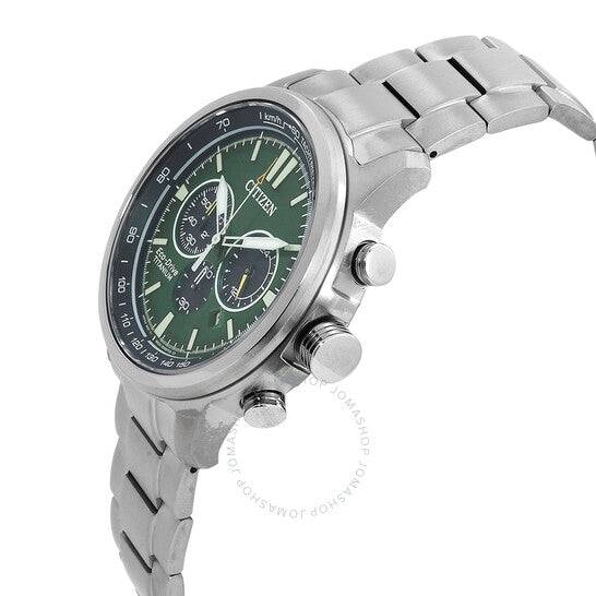 Citizen, Super Titanium Chronograph Eco-Drive Green Dial Men's Watch