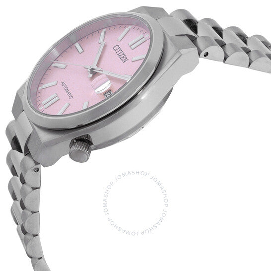 ساعة سيتيزن تسويوسا أوتوماتيكية بمينا وردي فاتح