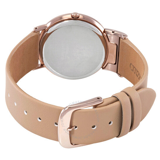 ساعة سيتيزن للسيدات بمينا من عرق اللؤلؤ الأبيض